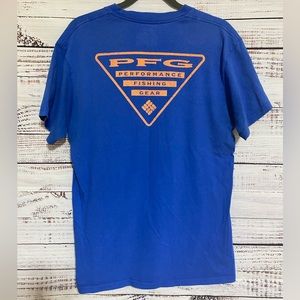 Columbia PFG Men’s Fishing Gear Size Med Blue/Orange T-Shirt